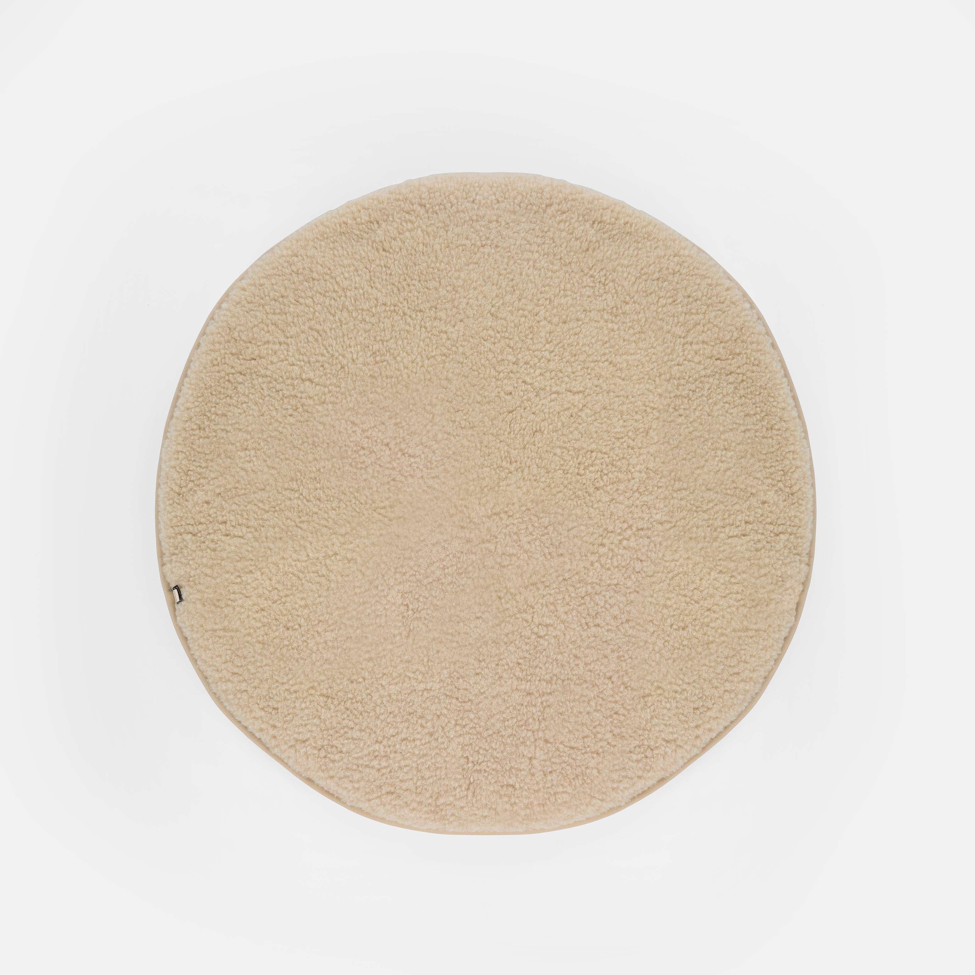 Rond baby boxkleed van merinowol – wollen speelkleed 90 cm, ademend, warm en duurzaam.