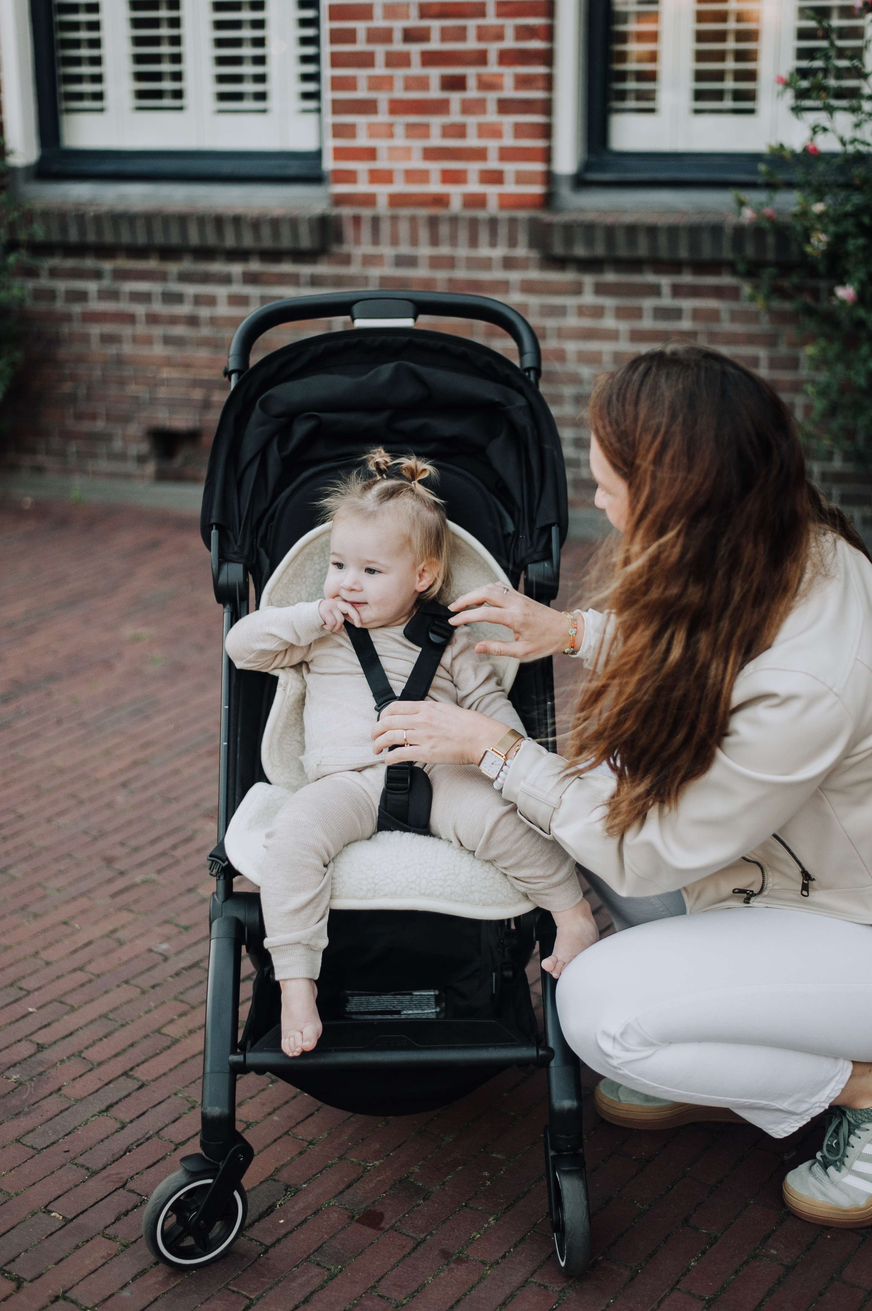 Stroller and car seat liner for baby carriage or maxi cosi - Merino wool