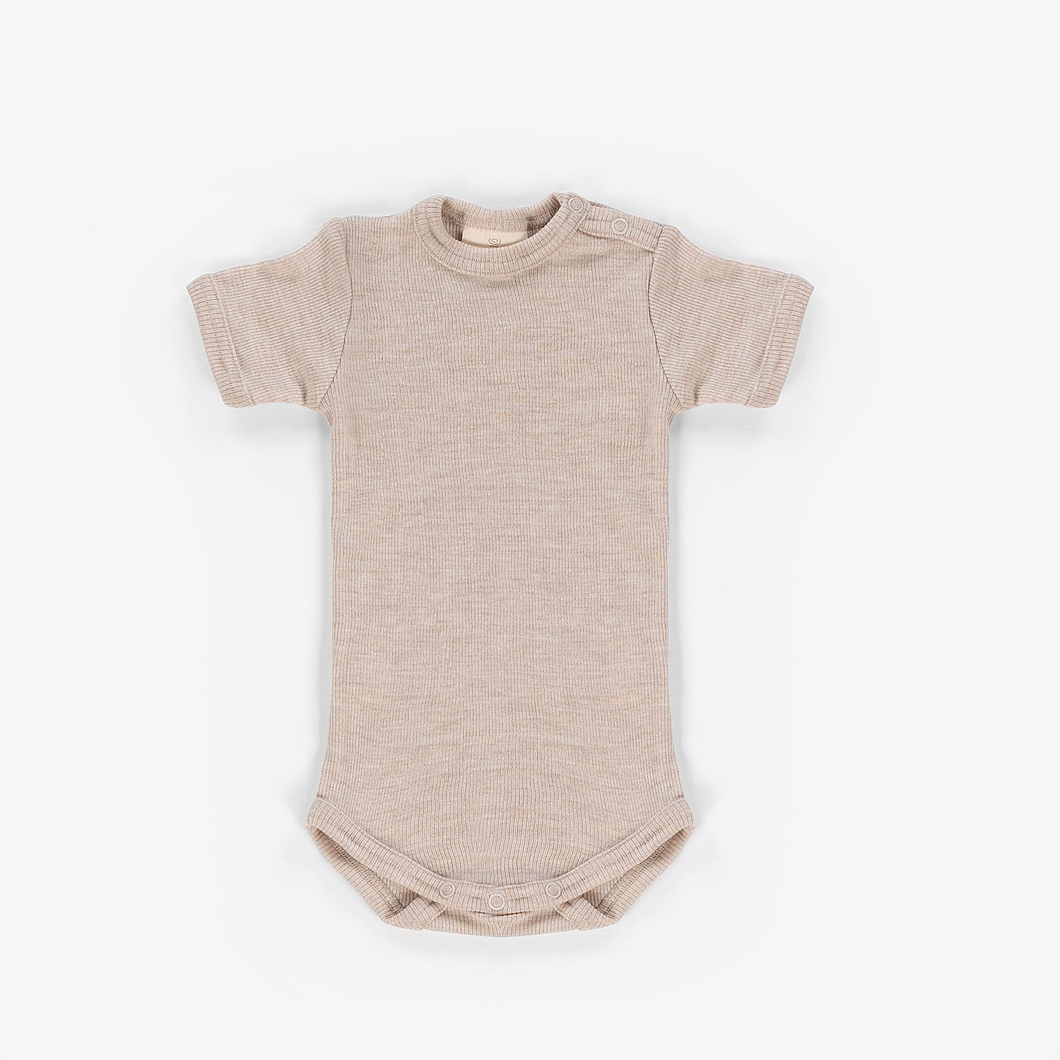 wollen romper korte mouw in beige